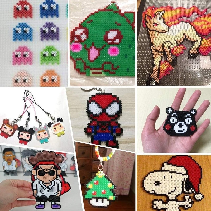 Inscraft 25,000 pcs Fuse Beads Kit 26 Colors 5MM, Including 127 Patterns, 4 Big Square, 1 Heart Pegboards, 1 Flower Ironing Paper, Tweezers, Beads Compatible by INSCRAFT - Image 5